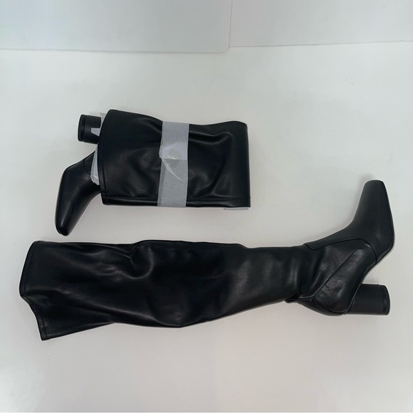 Franco Sarto Black Faux Leather Pisaboot Over The Knee Boots- NIB - Duplicate - Picture 5 of 16